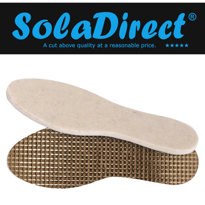 Insulating Shoe Inserts Insoles, Warm Shoe Thermal Triple Layer, Sheep Wool + Insulating Foam + Aluminium Foil (UK 11 / EU 45)