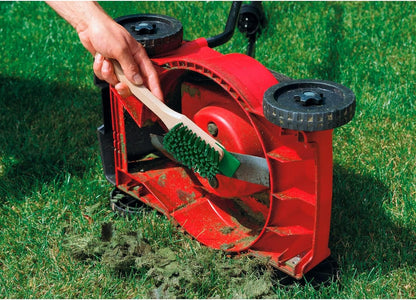 Lawnmower Cleaning Brush with Scraper for Cleaning Lawnmowers, Scarifiers and Other Garden Tools