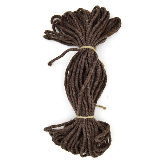 Premium Dark Brown Macrame Cord Twine, 20 m / 65 ft of 2 mm Thick Natural Cotton Thread Yarn Macrame Rope for DIY Crafts (Hank)