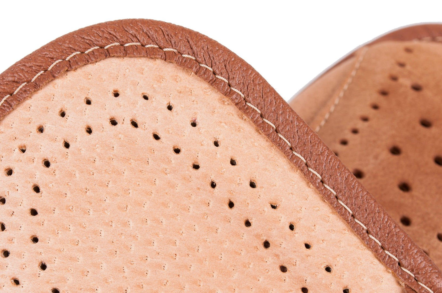 Men's Natural Leather Slippers Shoes, Closed Toe Comfortable Slip-On Sandals Mules for Gents (Light Brown, Size: 11 UK / 46 EU)