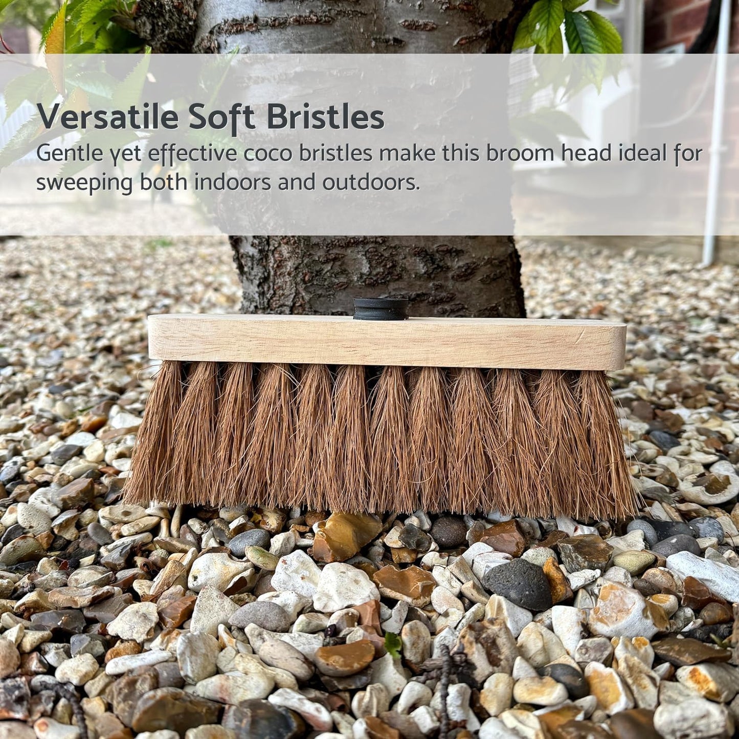 10-Inch Natural Soft Coco Sweeping Broom Head - Eco-Friendly Soft Bristle Sweeping Brush - Ideal for Indoors and Outdoors
