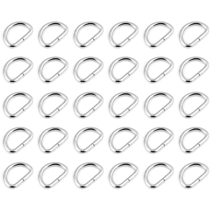 30 Pcs Buckles Set for 40 mm / 1.57" Webbing Strap, 30 x D Rings, Metal, Silver, Bag Making, Accessories, Straps, DIY, Crafts