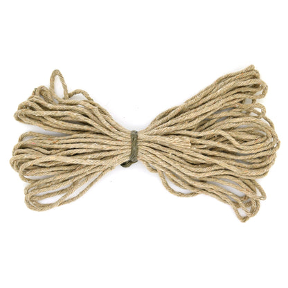 Premium Beige Macrame Cord Twine, 20 m / 65 ft of 3 mm Thick Natural Cotton Thread Yarn Macrame Rope for DIY Crafts (Hank)
