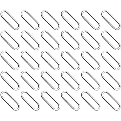 30 Pcs Buckles Set for 40 mm / 1.57" Webbing Strap, 30 x Oval Loops, Metal, Silver, Bag Making, Accessories, Straps, DIY, Crafts
