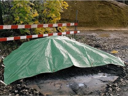 5 x 8 m Tarpaulin Cover - Green 90GSM - Waterproof, Frost-Resistant, UV Protection, Multipurpose, Groundsheet