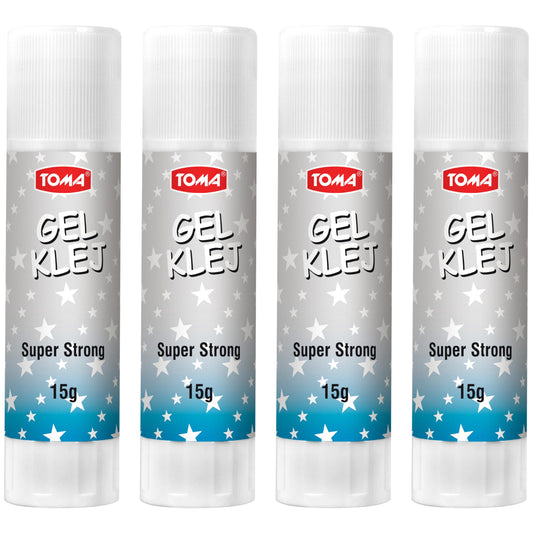 15 g Glue Sticks, Gel Glue Sticks, Clear, Washable, Non-toxic, Odourless, Ideal for School, Office, Everyday Use (Pack of 4)