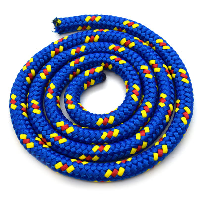5mm x 100 metres / 328 ft of Blue & Yellow Polypropylene Rope, Solid Braided Poly Rope Cord Twine for Boating, Yachting, Camping