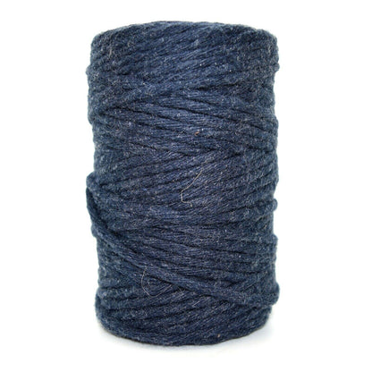 Premium Navy Blue Macrame Cord Twine, 50 m / 164 ft of 5 mm Thick Natural Cotton Thread Yarn Macrame Rope (Reel)