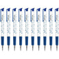 Ballpoint Pens, Retractable Smudge Free Pens, Extra Fine Point 0.5 mm, Ideal for School, Office, Everyday Use (Blue, 10 Pens)