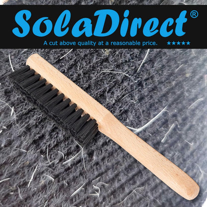Small Wooden Clothes Brush with Natural & Synthetic Bristles - Anti-Static for Suits, Suede, Velvet, Wool, Shoes, and Furniture -
