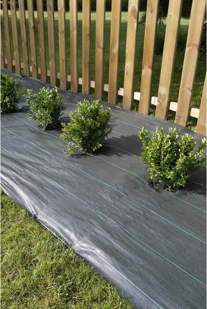 3 x 25 m / 9.8 x 82.0 ft Weed Control Membrane, Weed Control Woven Fabric, Ground Cover Sheet, 100 GSM, UV Stabilised