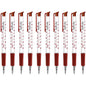 Ballpoint Pens, Retractable Smudge Free Pens, Extra Fine Point 0.5 mm, Ideal for School, Office, Everyday Use (Red, 10 Pens)