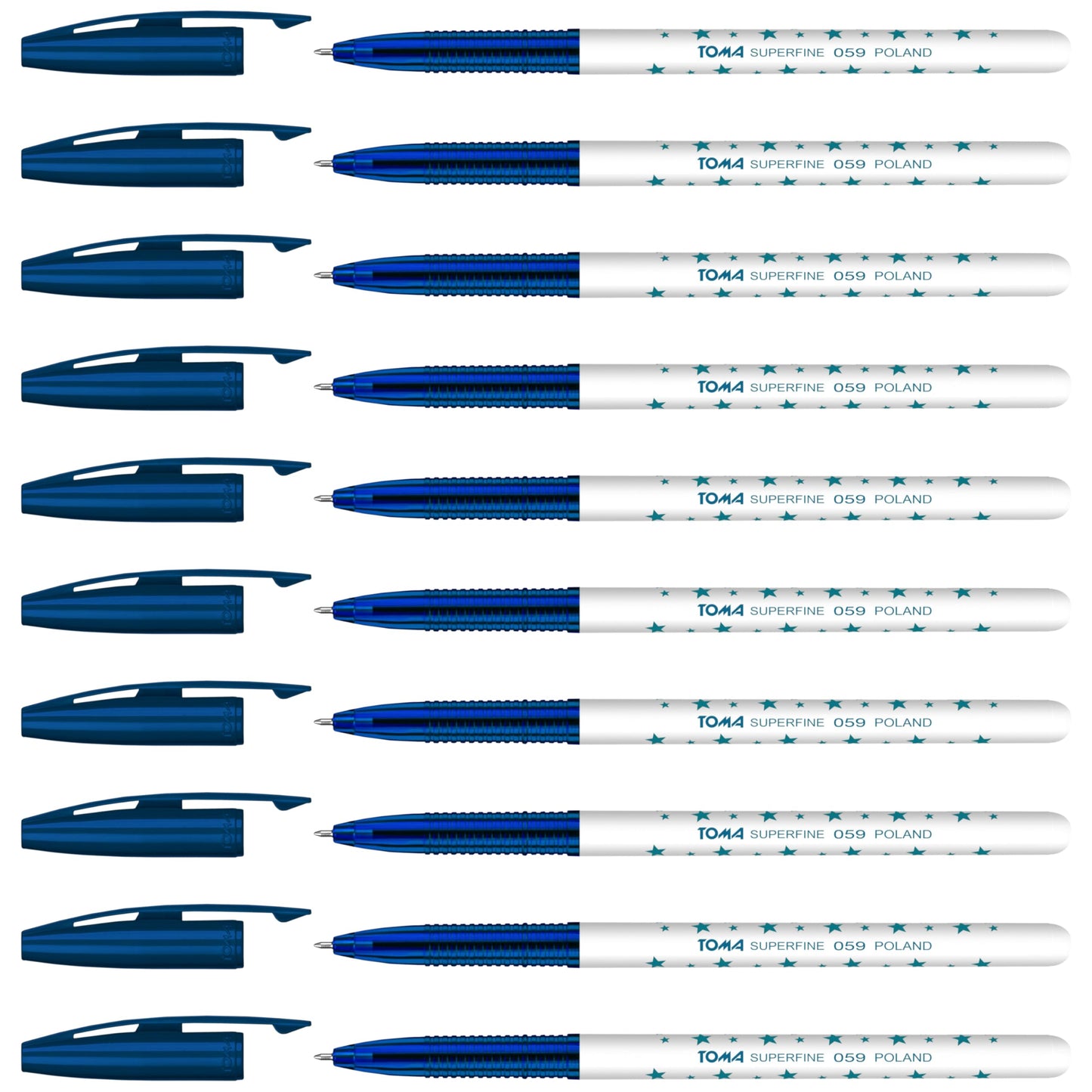 Ballpoint Pens, Smudge Free Ballpoint Pens, Extra Fine Point 0.5 mm, Ideal for School, Office, Everyday Use (Blue, 10 Pens)