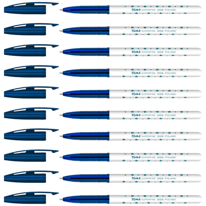 Ballpoint Pens, Smudge Free Ballpoint Pens, Extra Fine Point 0.5 mm, Ideal for School, Office, Everyday Use (Blue, 10 Pens)