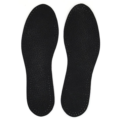 Leather Shoe Insoles Self-Adhesive Comfort Thin Leather Shoe Inserts (Black, Size 4 UK / 37 EU)