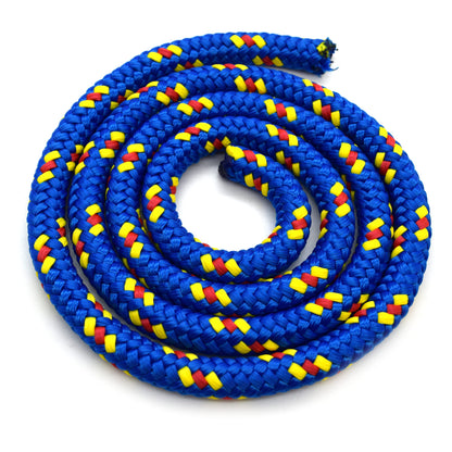 5mm x 20 metres / 65.6 ft of Blue & Yellow Polypropylene Rope, Solid Braided Poly Rope Cord Twine for Boating, Yachting, Camping