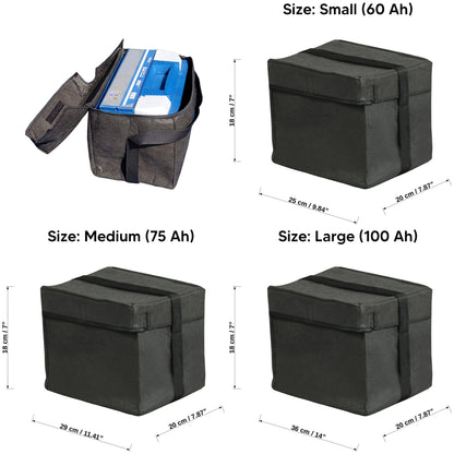 Car Battery Bag Pouch Cover Thermal Wrap Frost Protection Undersuit (Medium, 29 x 20 x 18 cm / 11.41 x 7.87 x 7 in - 75 Ah)