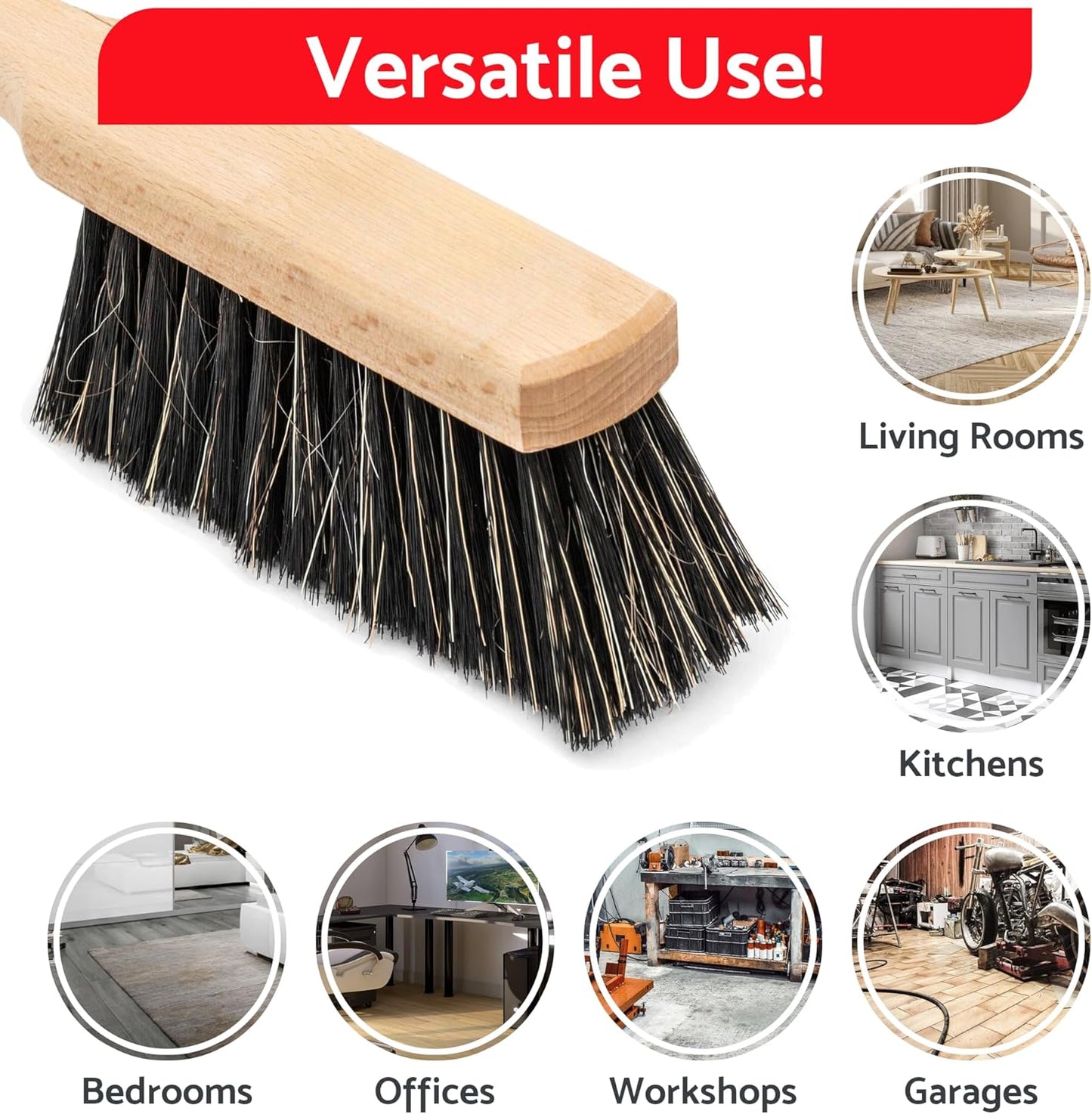 Universal Galvanized Dustpan and Brush Set - Heavy Duty, Rust-Resistant, Multipurpose Cleaning Tools