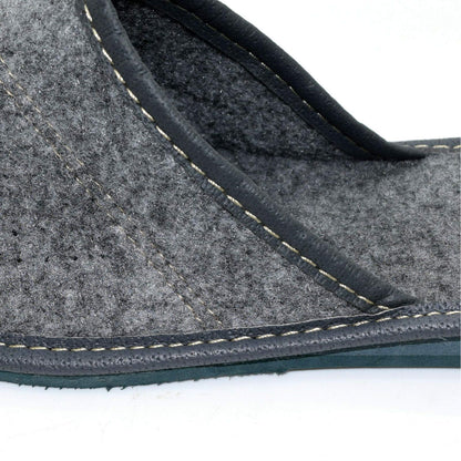 Women's Grey Felt Slippers Comfort House Slip On Shoes (Size 7 UK)