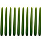 Tapered Dinner Candles, Pack of 10, Unscented, Long Burning Time, 24 cm / 19.45" (Olive, Varnished)