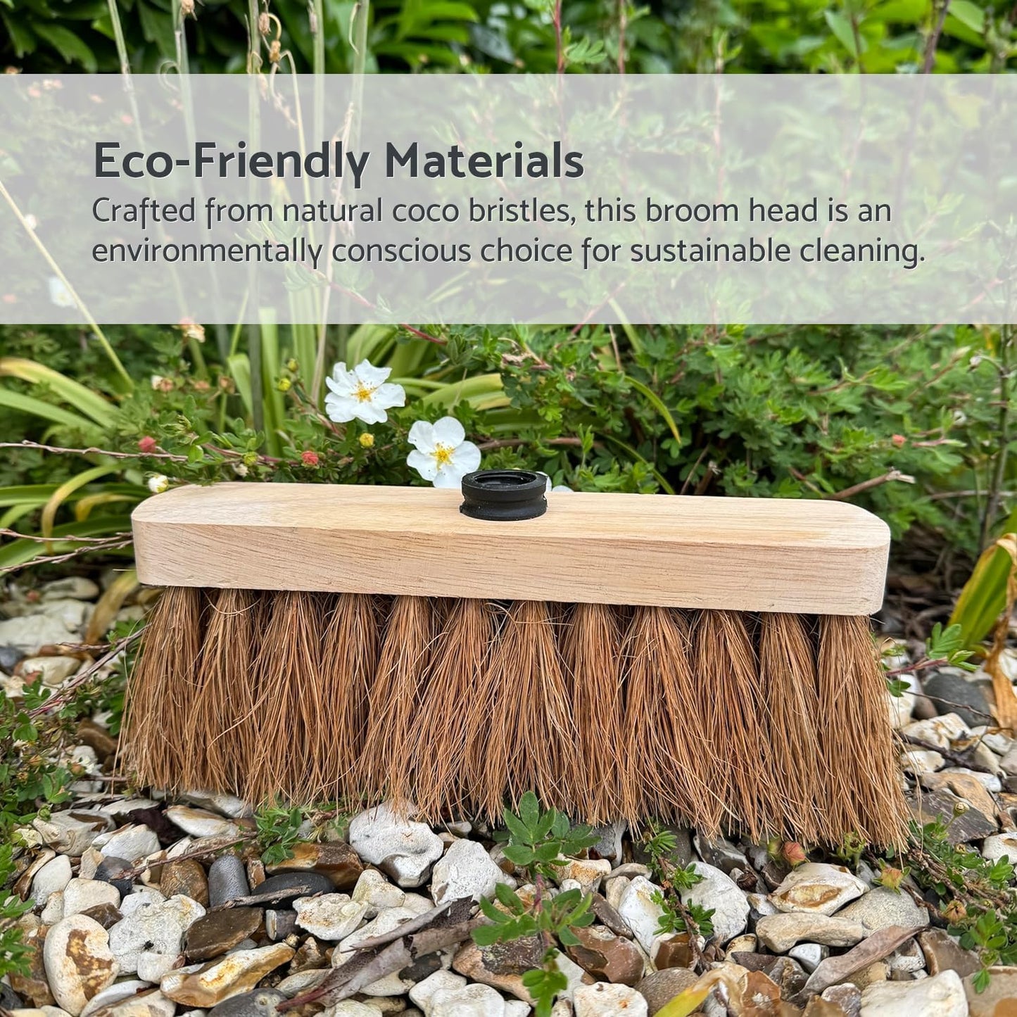 12-Inch Natural Soft Coco Sweeping Broom Head - Eco-Friendly Soft Bristle Sweeping Brush - Ideal for Indoors and Outdoors