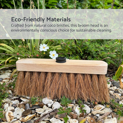 12-Inch Natural Soft Coco Sweeping Broom Head - Eco-Friendly Soft Bristle Sweeping Brush - Ideal for Indoors and Outdoors
