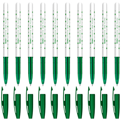 Ballpoint Pens, Smudge Free Ballpoint Pens, Extra Fine Point 0.5 mm, Ideal for School, Office, Everyday Use (Green, 10 Pens)