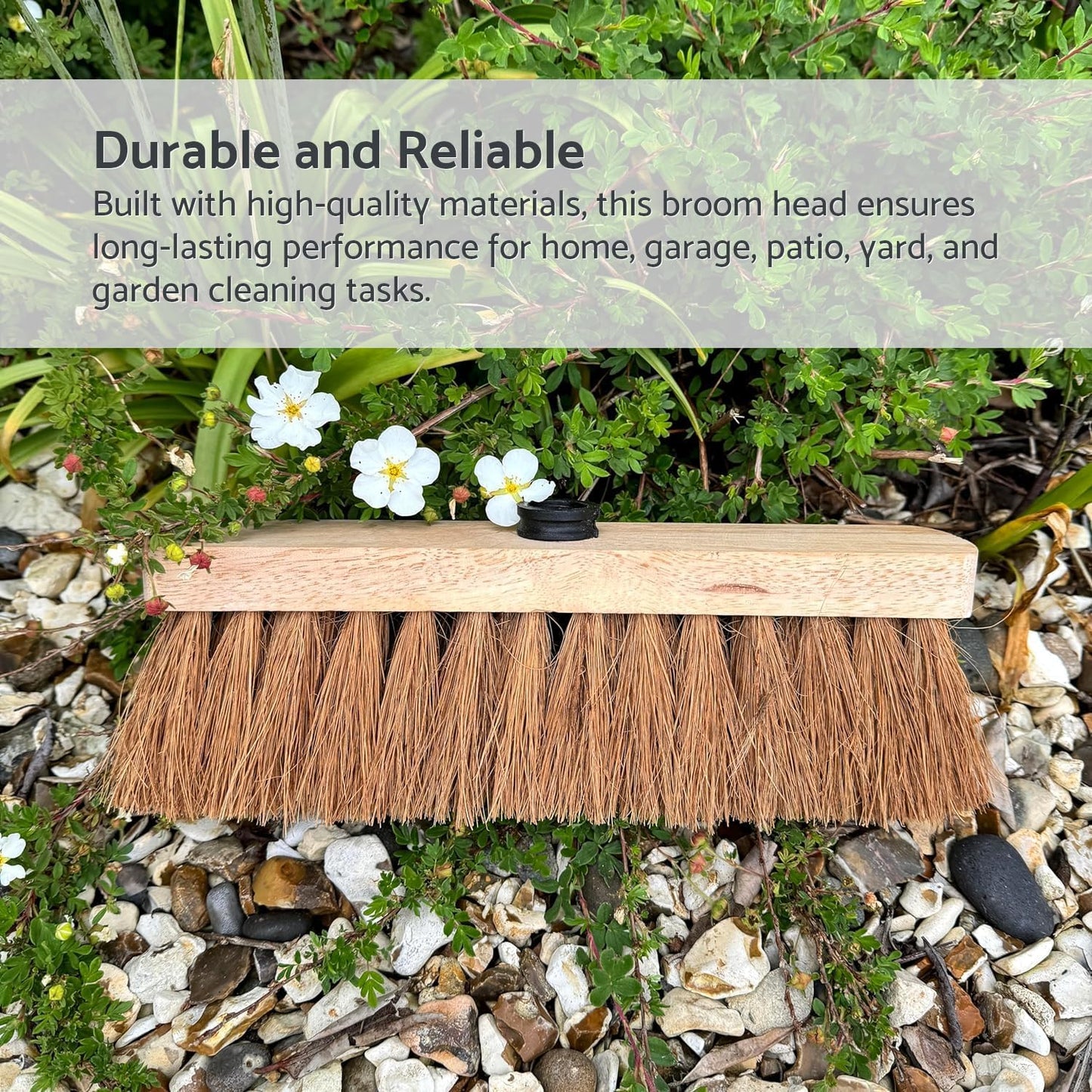 10-Inch Natural Soft Coco Sweeping Broom Head - Eco-Friendly Soft Bristle Sweeping Brush - Ideal for Indoors and Outdoors
