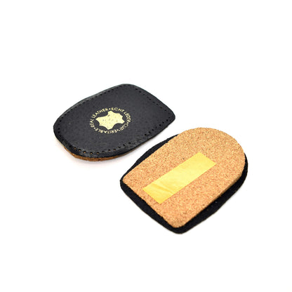 Black Leather Heel Support Orthotic Lift Pad Cork Cushion Genuine Shoe Insert Pair (7-10)