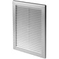 Silver Louvred Wall Vent Grille with Flyscreen and Screw Covers, 200 x 300 mm, Air Ventilation Duct Cover with Flat Back