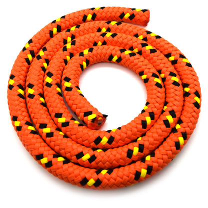 10mm x 5 metres / 16.4 ft of Orange & Black Polypropylene Rope, Solid Braided Poly Rope Cord Twine for Boating, Yachting, Camping
