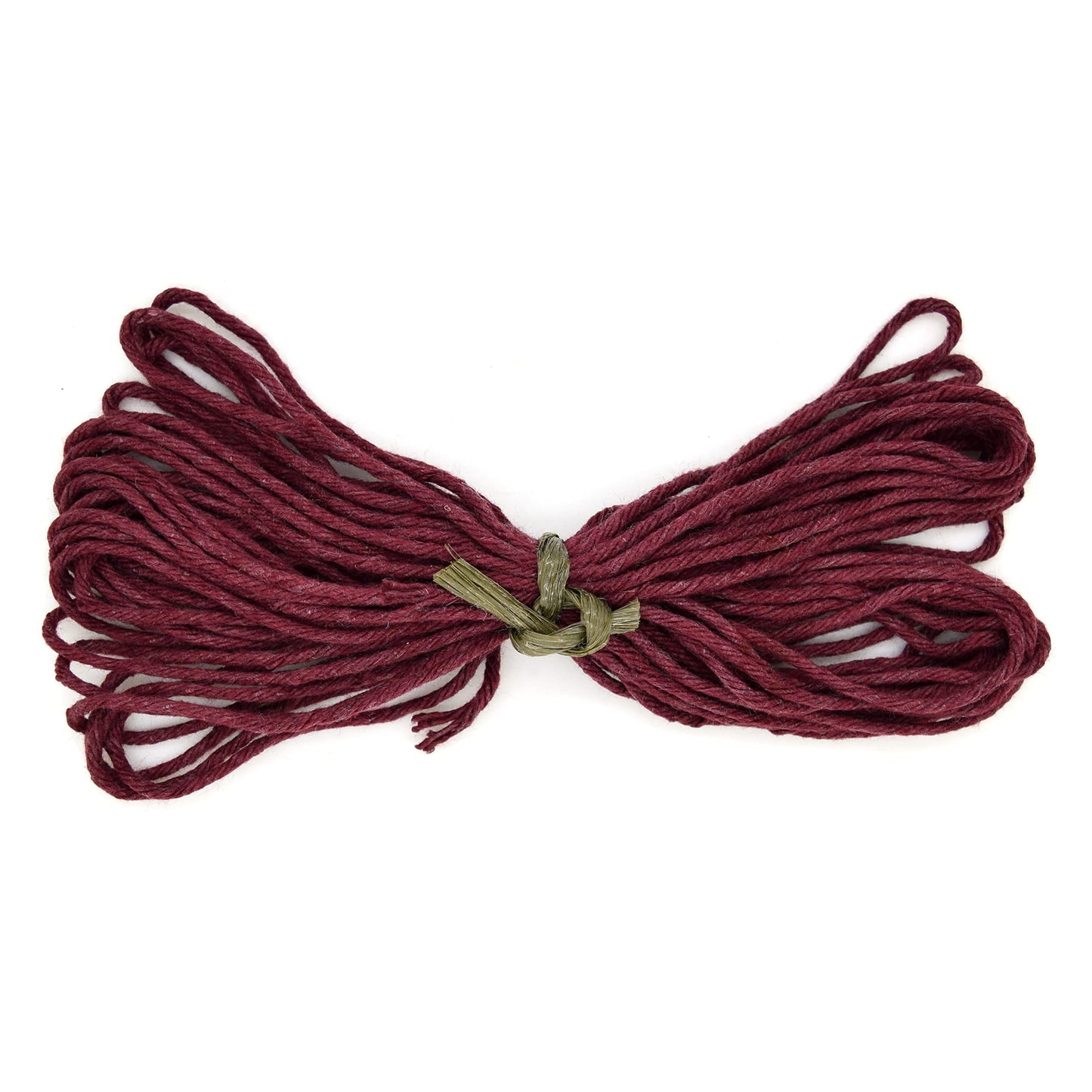 Premium Maroon Macrame Cord Twine, 20 m / 65 ft of 2 mm Thick Natural Cotton Thread Yarn Macrame Rope for DIY Crafts (Hank)
