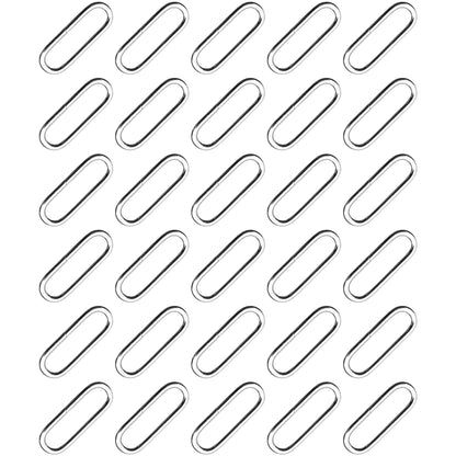 30 Pcs Buckles Set for 50 mm / 2" Webbing Strap, 30 x Oval Loops, Metal, Silver, Bag Making, Accessories, Straps, DIY, Crafts
