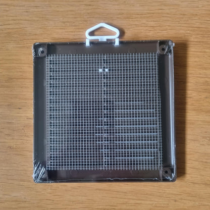 Brown Louvred Wall Vent Grille with Flyscreen and Screw Covers, 150 x 150 mm, Air Ventilation Duct Cover with Flat Back