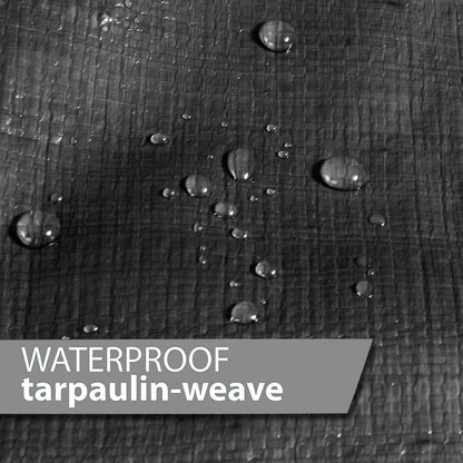 1.5 x 2 m Heavy-Duty Tarpaulin Cover - Black 235GSM - Waterproof, Frost-Resistant, UV Protection, Multipurpose, Groundsheet