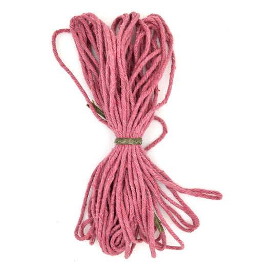 Premium Dusty Rose Macrame Cord Twine, 50 m / 164 ft of 2 mm Thick Natural Cotton Thread Yarn Macrame Rope for DIY Crafts (Hank)