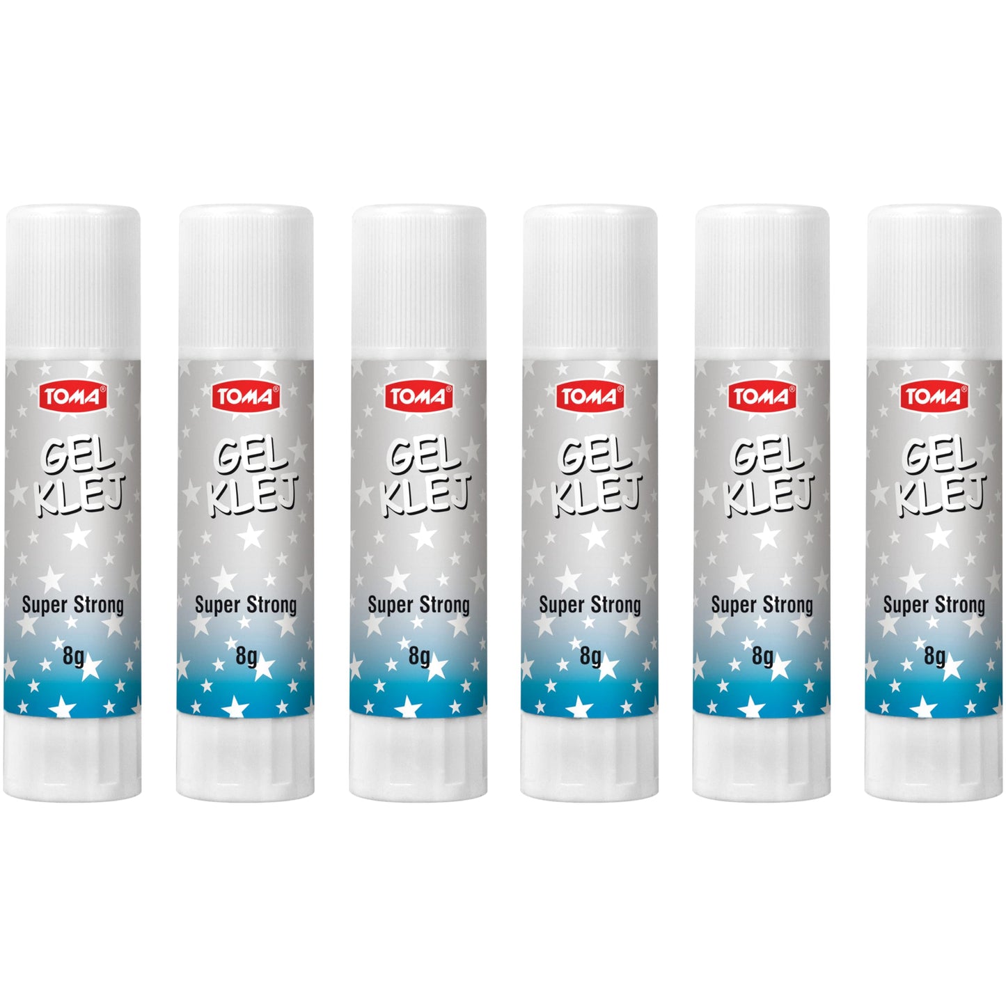 8 g Glue Sticks, Gel Glue Sticks, Clear, Washable, Non-toxic, Odourless, Ideal for School, Office, Everyday Use (Pack of 6)