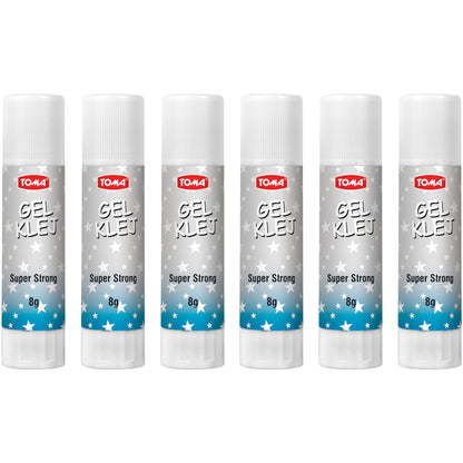 8 g Glue Sticks, Gel Glue Sticks, Clear, Washable, Non-toxic, Odourless, Ideal for School, Office, Everyday Use (Pack of 6)