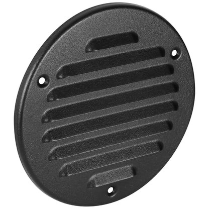 Graphite Grey Louvred Wall Vent Grille with Flyscreen, Fits 125 mm / 5 in Ducts, Round Ventilation Grille with Flat Back
