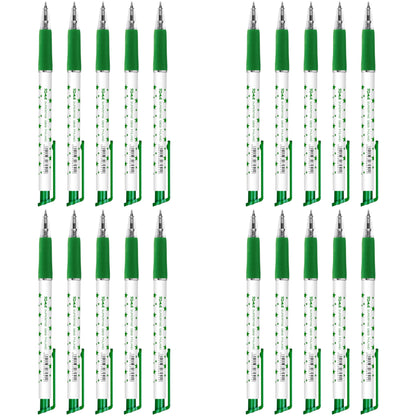 Ballpoint Pens, Retractable Smudge Free Pens, Extra Fine Point 0.5 mm, Ideal for School, Office, Everyday Use (Green, 20 Pens)