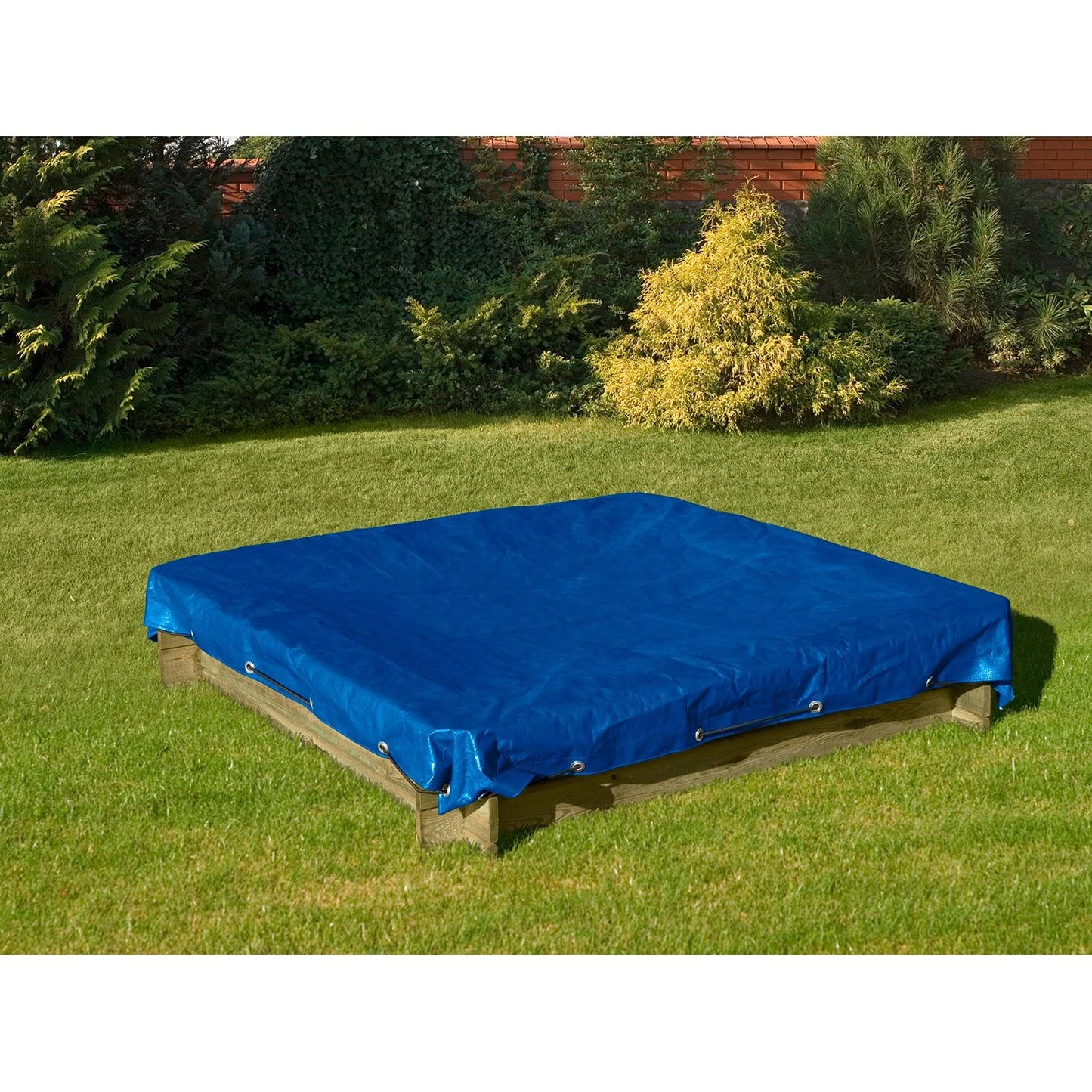 1.5 x 2 m Tarpaulin Waterproof Cover Ground Sheet Camping with 4 Tarp Clips + 10m / 30ft Bungee Cord (Blue - 55GSM)