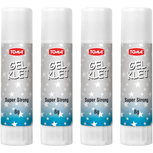 8 g Glue Sticks, Gel Glue Sticks, Clear, Washable, Non-toxic, Odourless, Ideal for School, Office, Everyday Use (Pack of 4)