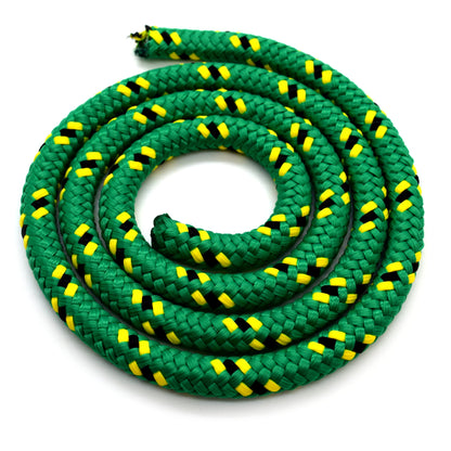 5mm x 100 metres / 328 ft of Green & Yellow Polypropylene Rope, Solid Braided Poly Rope Cord Twine for Boating, Yachting, Camping