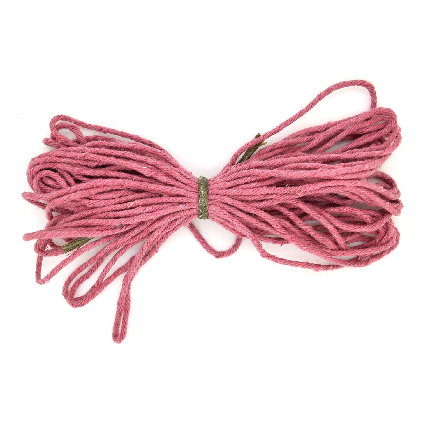 Premium Dusty Rose Macrame Cord Twine, 10 m / 32 ft of 5 mm Thick Natural Cotton Thread Yarn Macrame Rope for DIY Crafts (Hank)