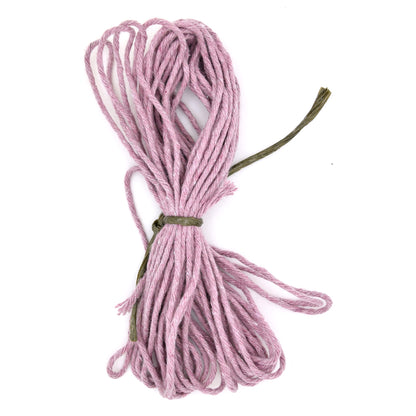 Premium Lavender Macrame Cord Twine, 20 m / 65 ft of 5 mm Thick Natural Cotton Thread Yarn Macrame Rope for DIY Crafts (Hank)
