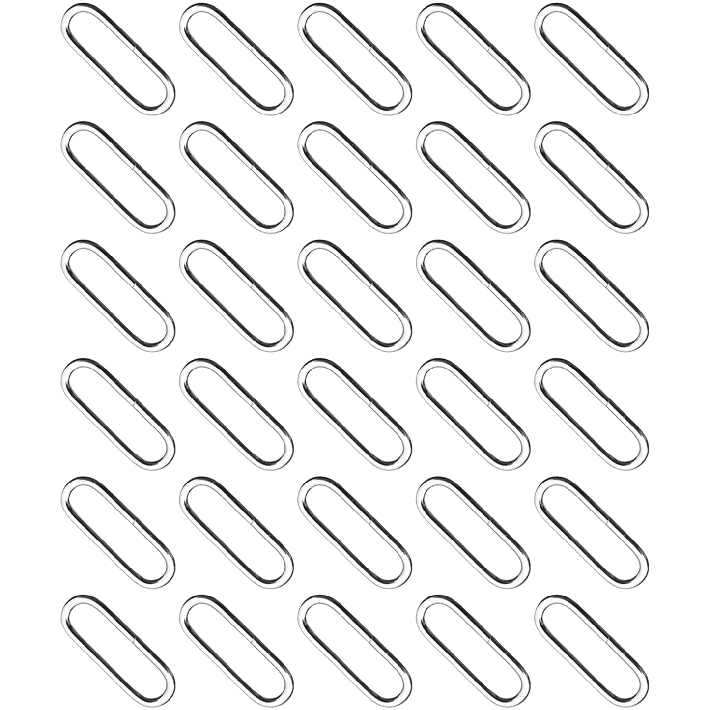 30 Pcs Buckles Set for 40 mm / 1.57" Webbing Strap, 30 x Oval Loops, Metal, Silver, Bag Making, Accessories, Straps, DIY, Crafts