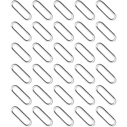 30 Pcs Buckles Set for 50 mm / 2" Webbing Strap, 30 x Oval Loops, Metal, Silver, Bag Making, Accessories, Straps, DIY, Crafts