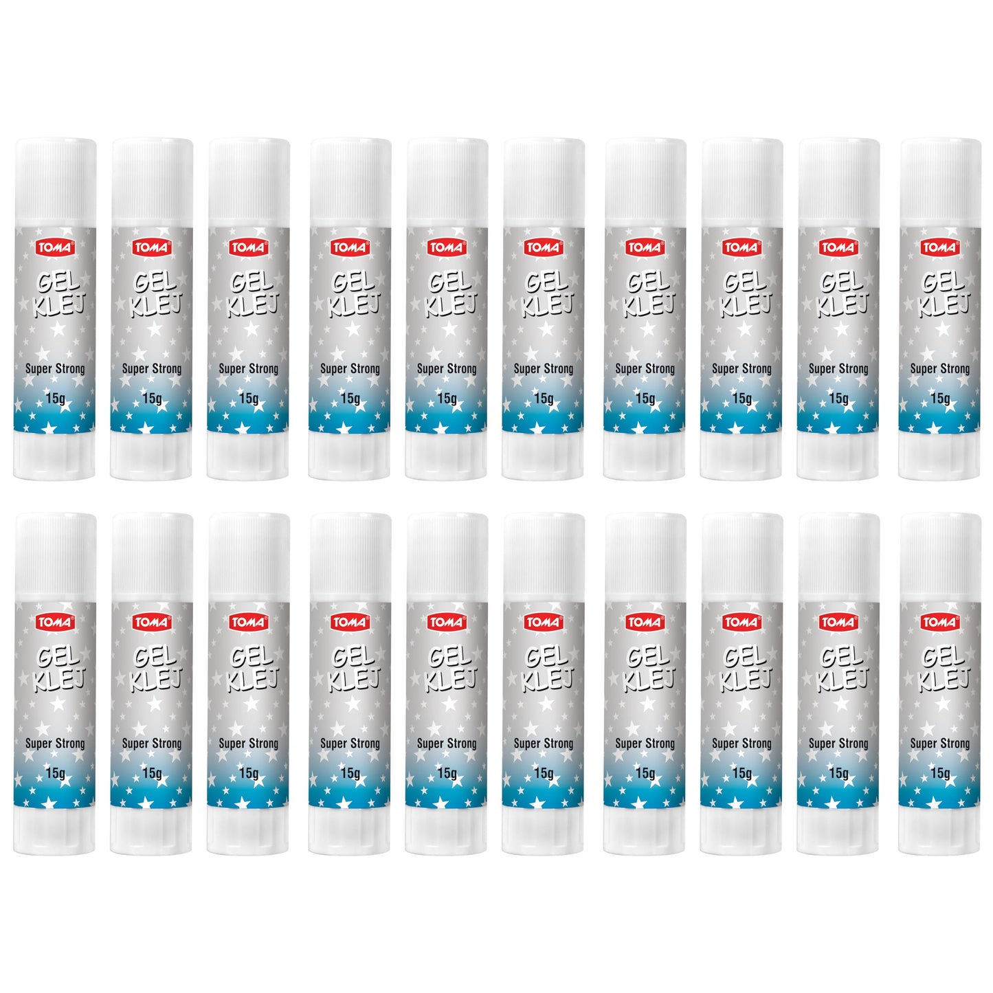 15 g Glue Sticks, Gel Glue Sticks, Clear, Washable, Non-toxic, Odourless, Ideal for School, Office, Everyday Use (Pack of 20)