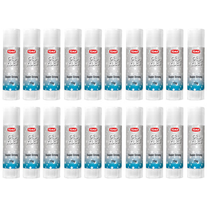 15 g Glue Sticks, Gel Glue Sticks, Clear, Washable, Non-toxic, Odourless, Ideal for School, Office, Everyday Use (Pack of 20)