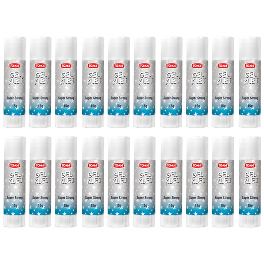15 g Glue Sticks, Gel Glue Sticks, Clear, Washable, Non-toxic, Odourless, Ideal for School, Office, Everyday Use (Pack of 20)